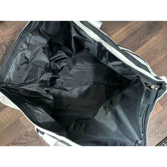 Victorias Secret Signature Lg Striped Foil Weekender Getaway Duffle Bag Tote - Picture 5 of 9
